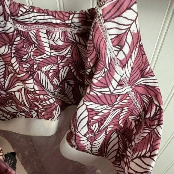 Eddie Bauer sleeveless racerback dress pink leaf shelf bra size medium D38 - Picture 7 of 9